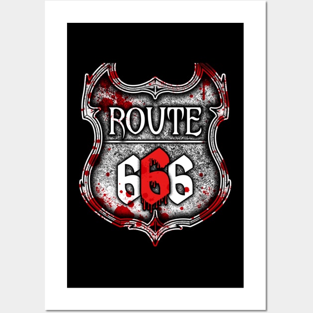 Route 666 I Road to Hell I Satanic  product Wall Art by biNutz